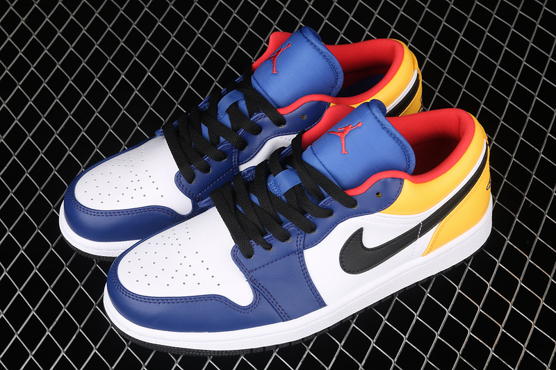 Air Jordan 1 Low White/Deep Royal Blue/Laser Orange/Track Red 25