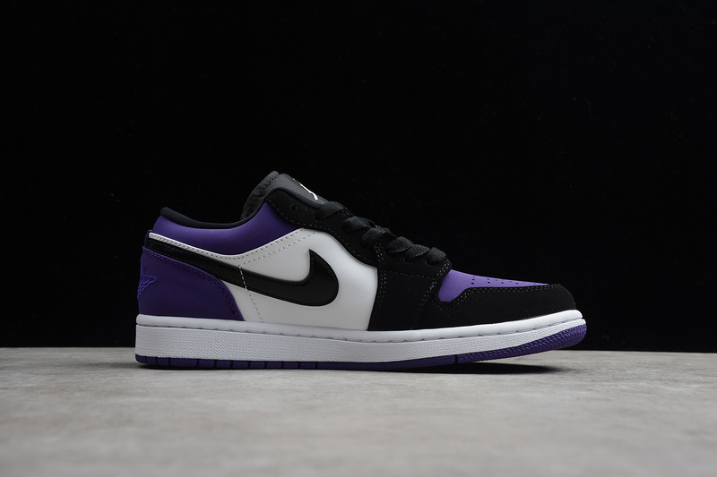 Air Jordan 1 Low White/Black-Court Purple 3