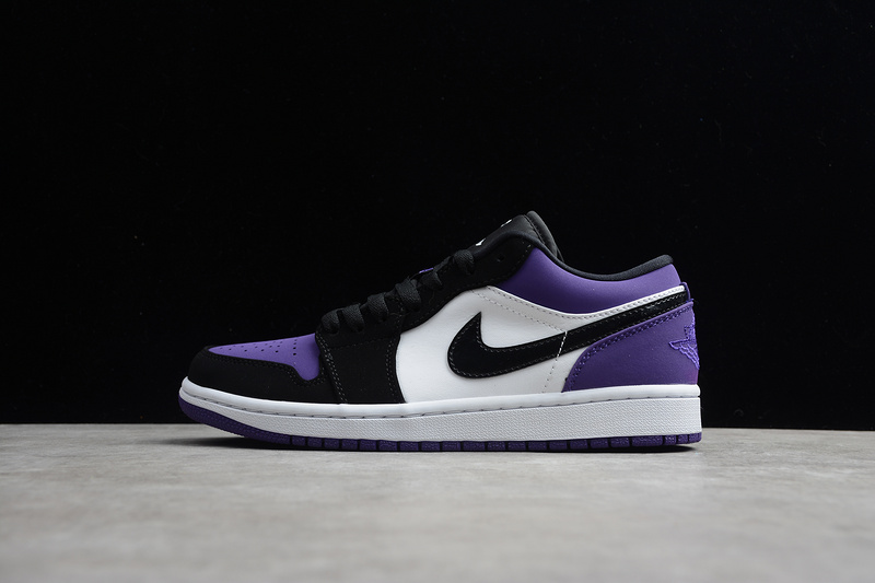 Air Jordan 1 Low White/Black-Court Purple 25