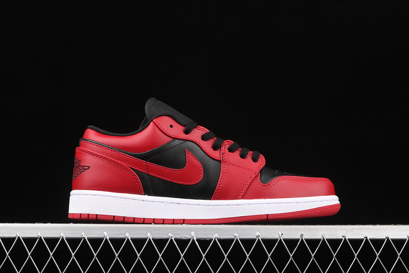 Air Jordan 1 Low Reverse Bred Black/Black/Gym Red 29