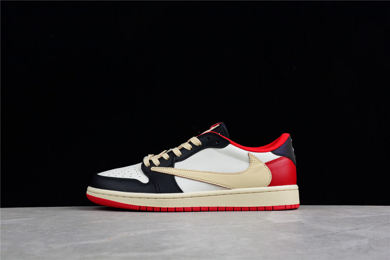 Travis Scott X Fragment Design X Air Jordan 1 Low Og Sp Black/White-Gym Red 3