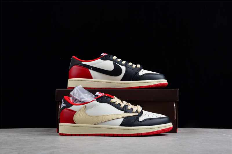 Travis Scott X Fragment Design X Air Jordan 1 Low Og Sp Black/White-Gym Red 13