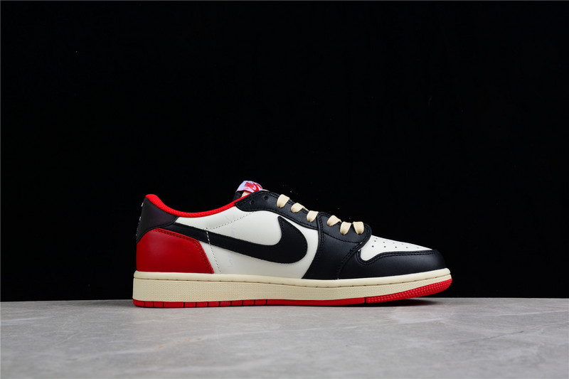 Travis Scott X Fragment Design X Air Jordan 1 Low Og Sp Black/White-Gym Red 27