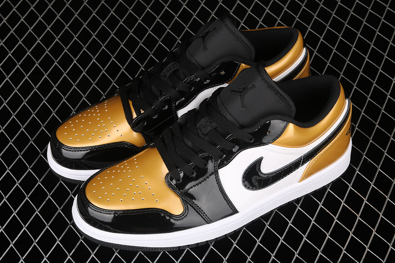 Air Jordan 1 Low Gold Toe Metallic Gold/White-Black 15