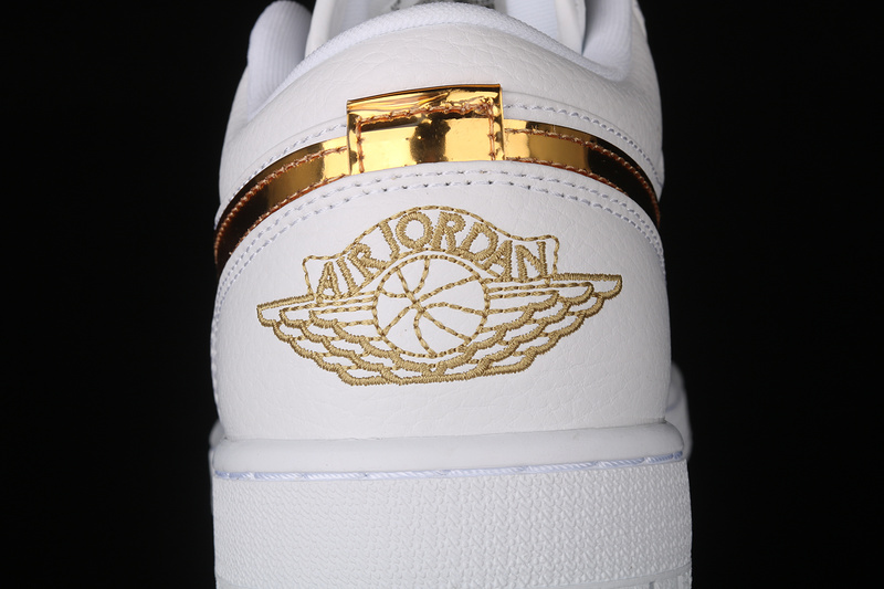 Air Jordan 1 Retro Low White/White/Metallic Gold 25