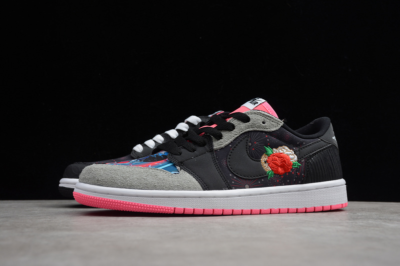 Air Jordan 1 Low Chinese New Year Black/Grey-Multi 19