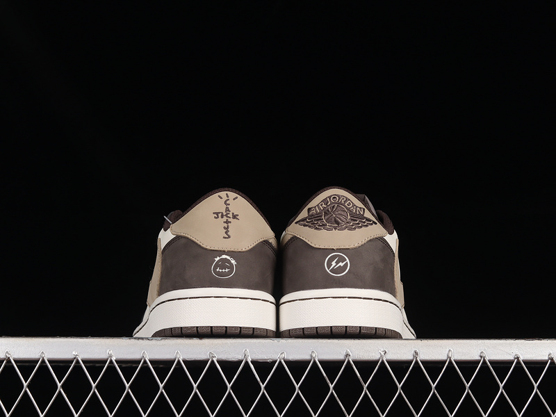 Fragment Design X Travis Scott X Air Jordan 1 Retro Low White/Brown/Khaki 5