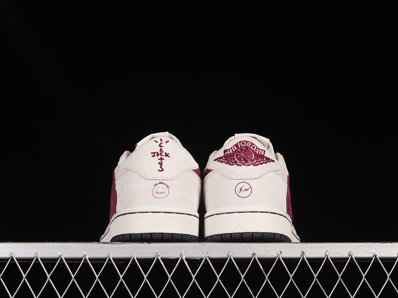 Fragment Design X Travis Scott X Air Jordan 1 Retro Low Light Pink/Red/White 11