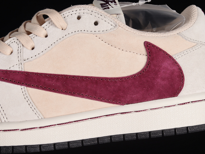 Fragment Design X Travis Scott X Air Jordan 1 Retro Low Light Pink/Red/White 13