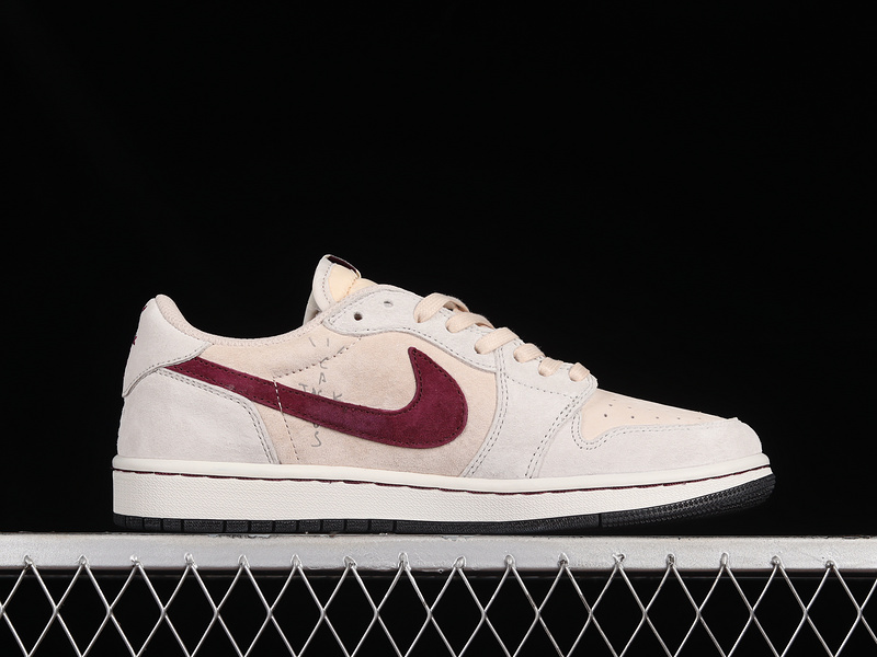 Fragment Design X Travis Scott X Air Jordan 1 Retro Low Light Pink/Red/White 15