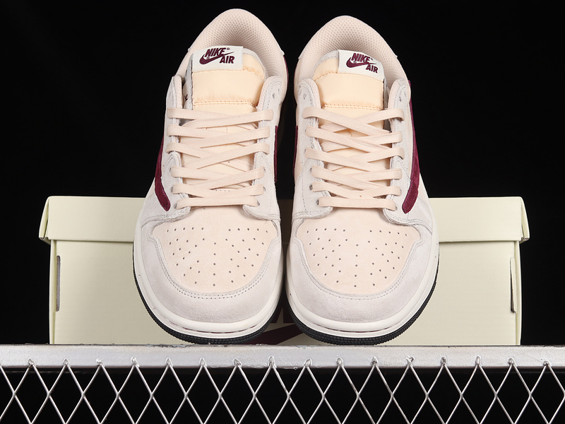 Fragment Design X Travis Scott X Air Jordan 1 Retro Low Light Pink/Red/White 21