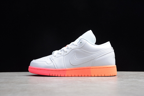 Gz Air Jordan 1 Low Gs White/Bright Crimson-Bright Mango 5