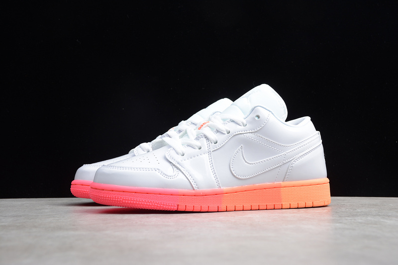 Gz Air Jordan 1 Low Gs White/Bright Crimson-Bright Mango 33