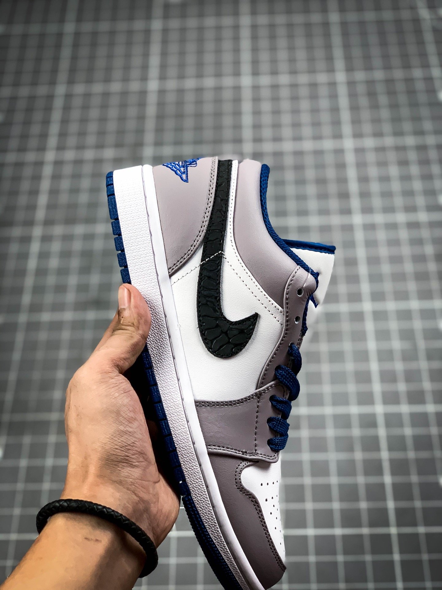 Air Jordan 1 Low White/True Blue-Cement Grey-Black 15