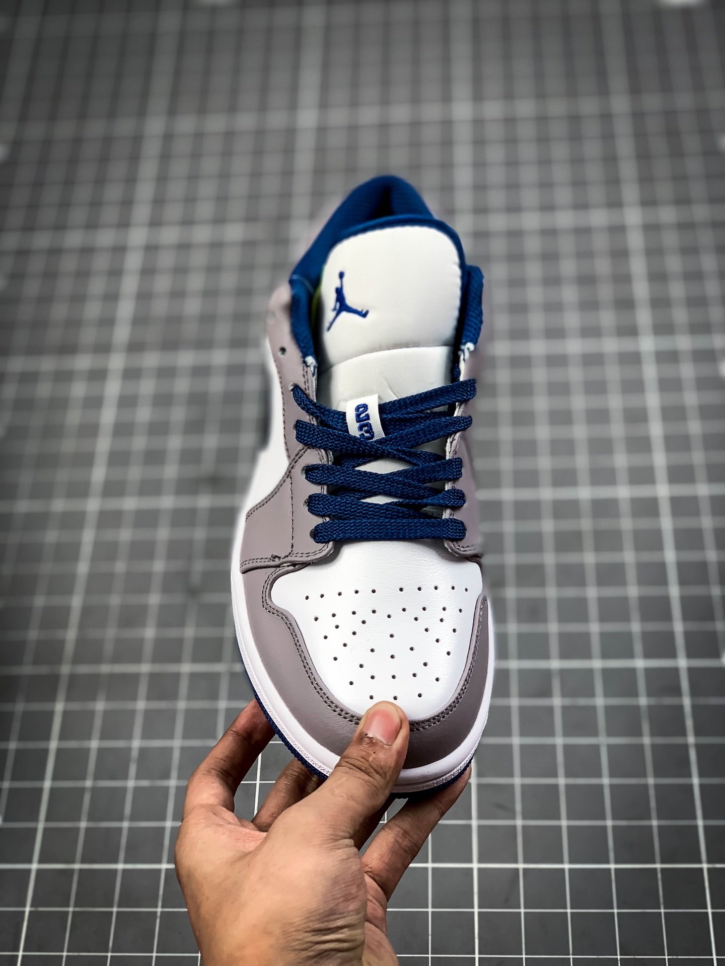 Air Jordan 1 Low White/True Blue-Cement Grey-Black 17