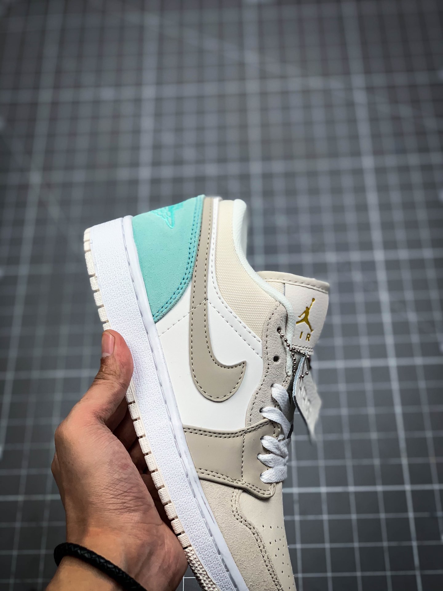 Air Jordan 1 Low Paris White/Sky Grey-Football Grey 3