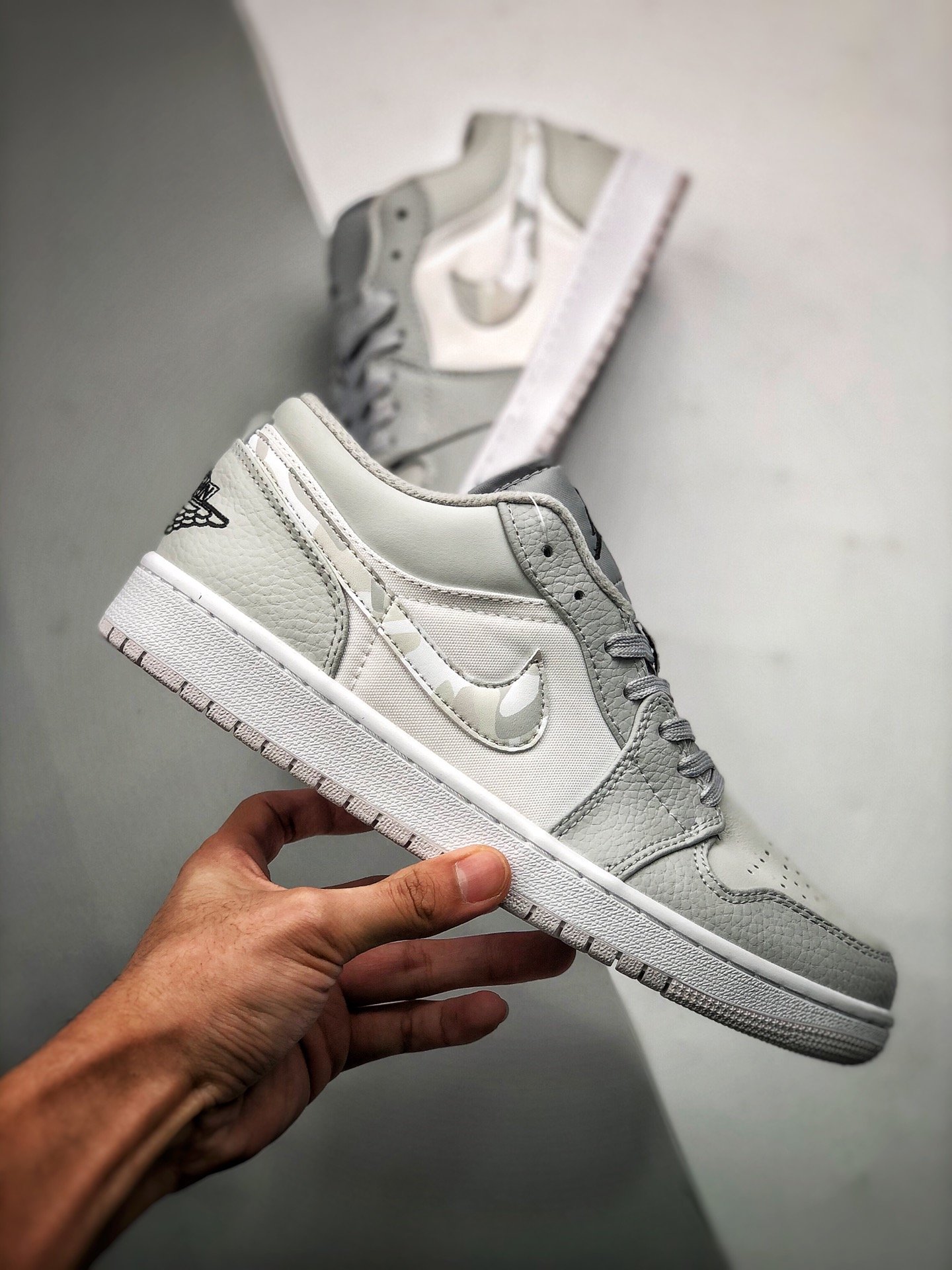 Air Jordan 1 Low White Camo White/Black-Neutral Grey 15