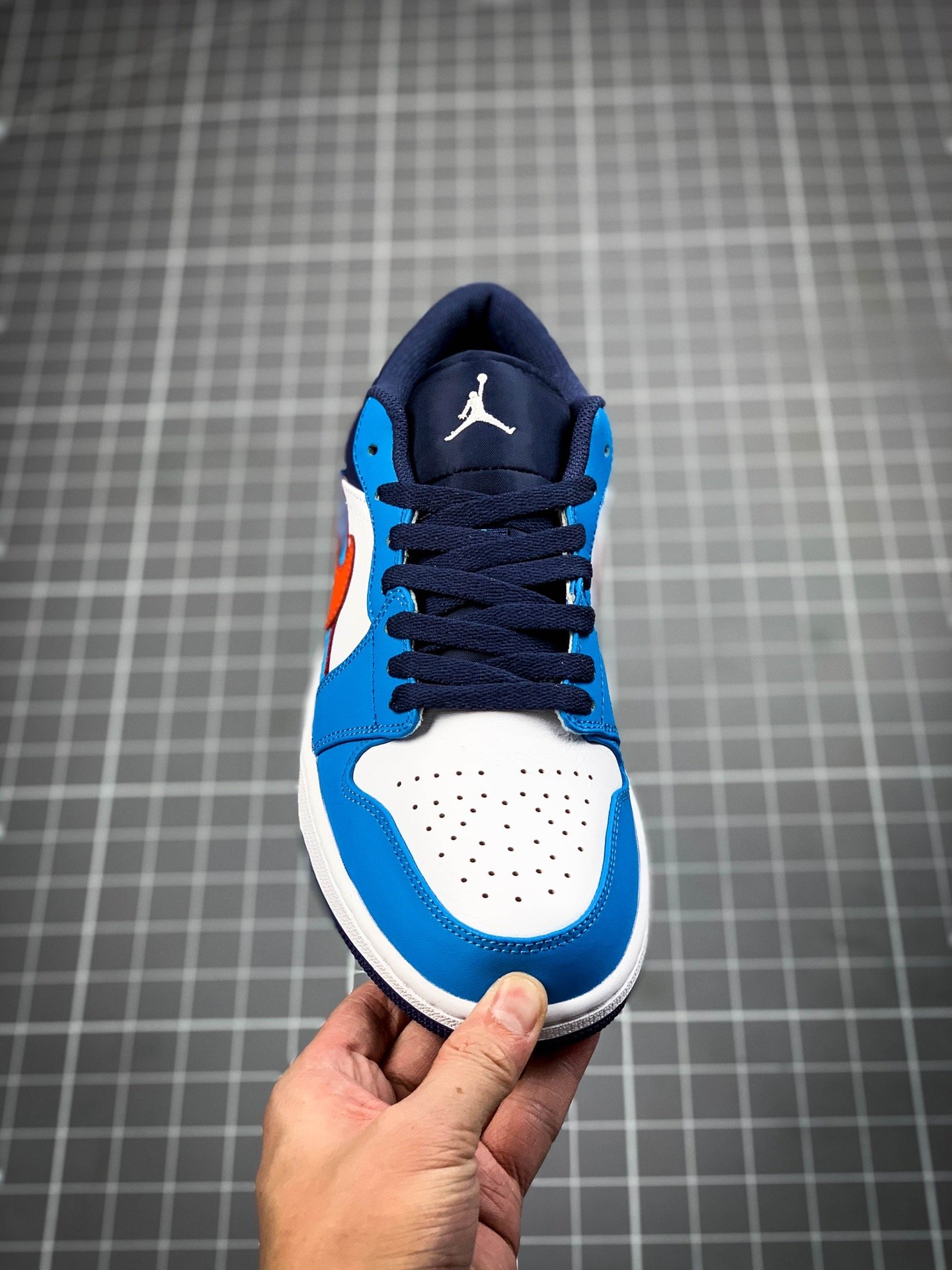 Air Jordan 1 Low Navy Blue/Blue/Orange-White 5