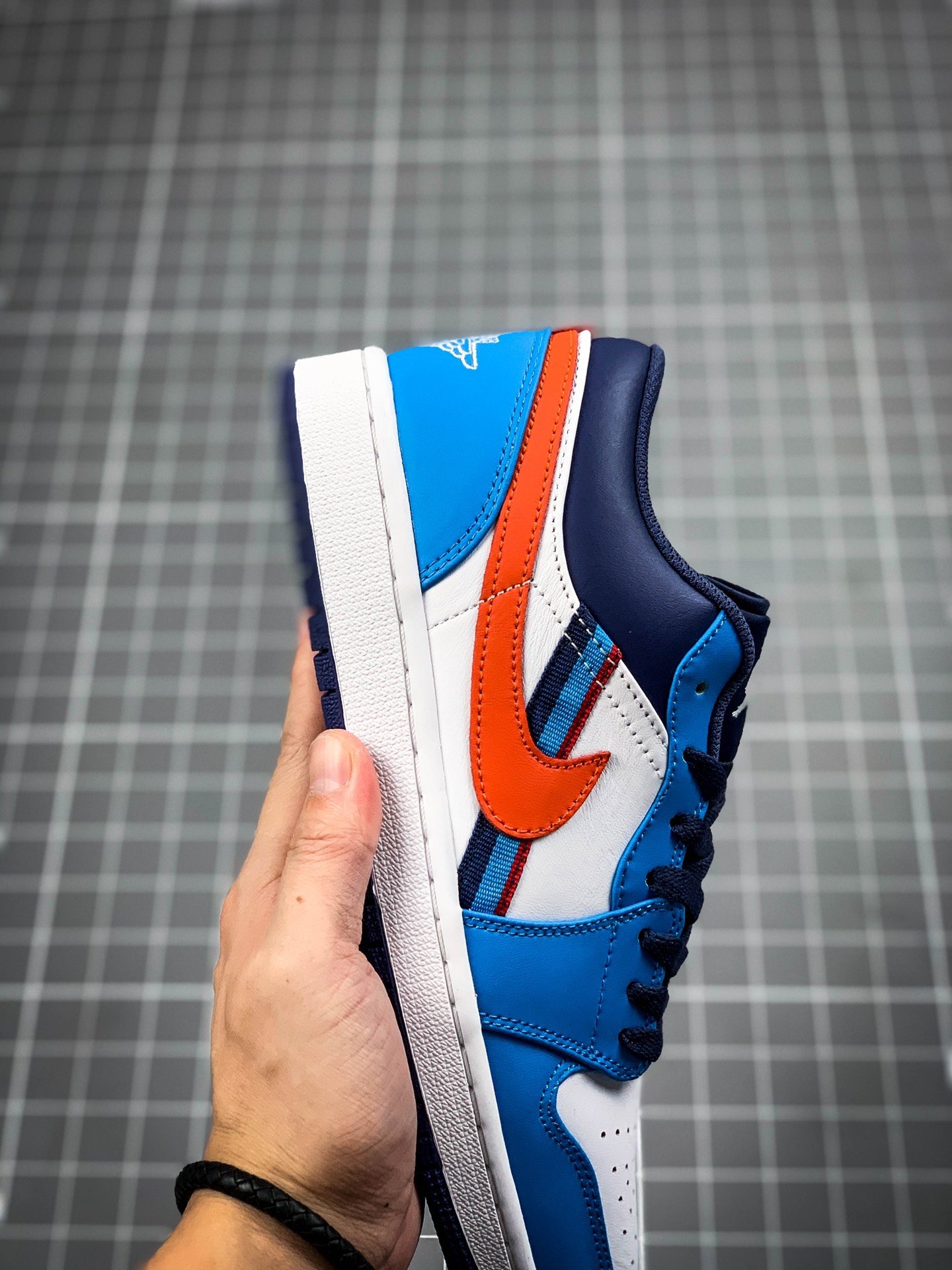 Air Jordan 1 Low Navy Blue/Blue/Orange-White 13