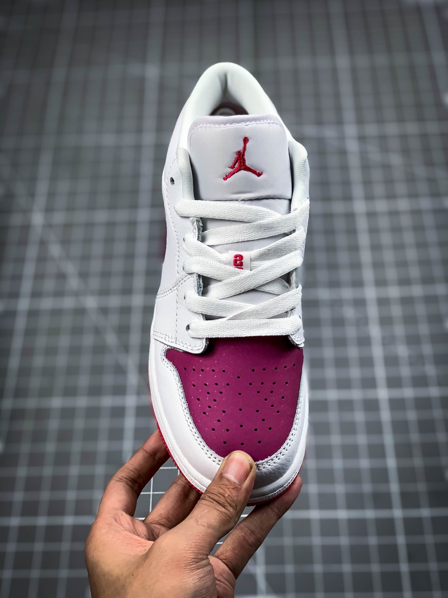 Air Jordan 1 Low Gs White/True Berry-Rush Pink 3