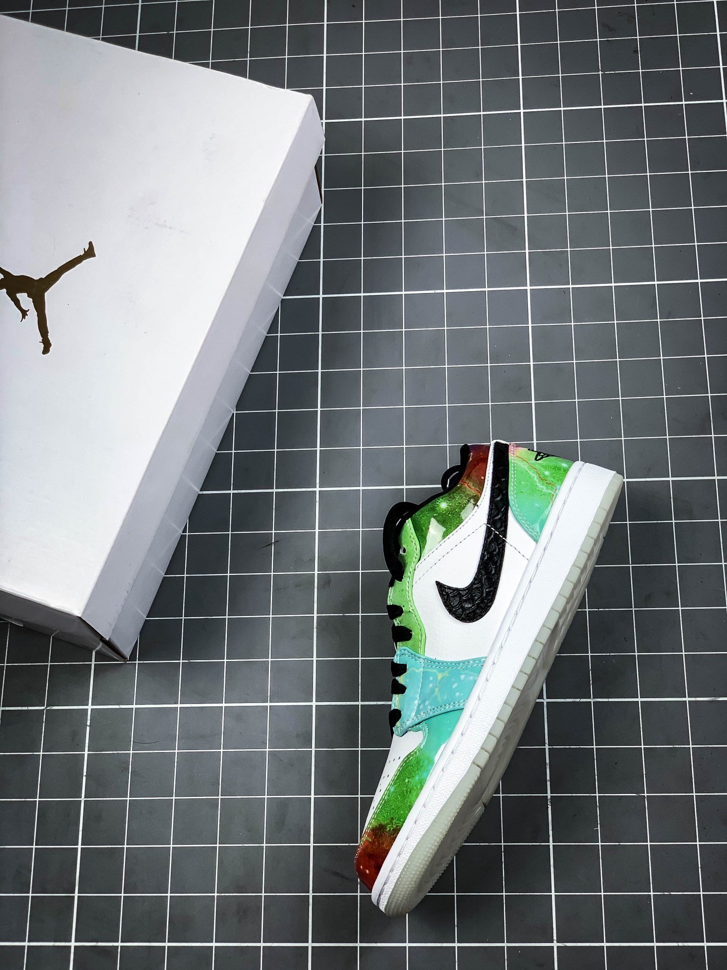 Air Jordan 1 Low White/Green/Multi-Color 15