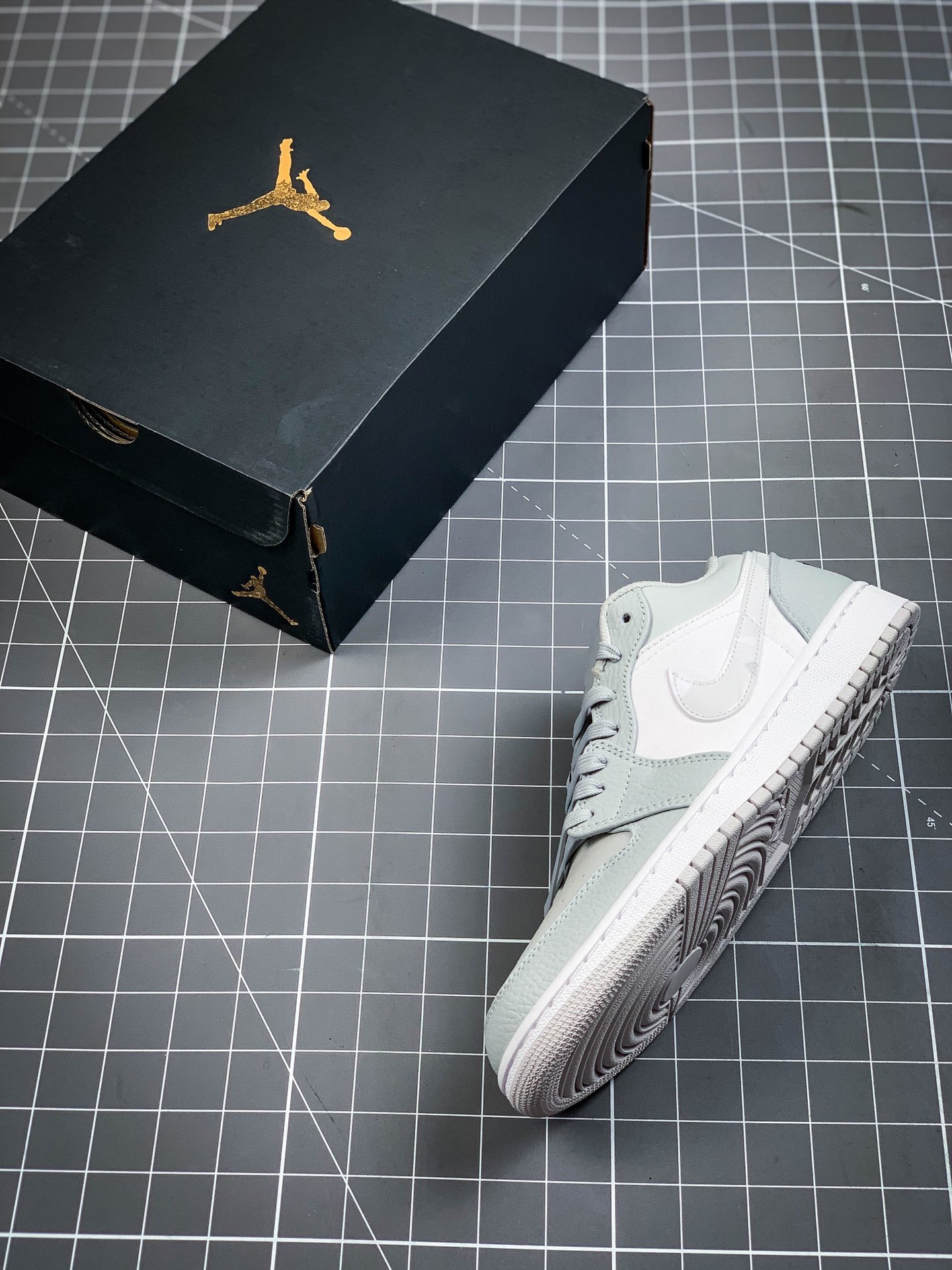 Air Jordan 1 Low White/Sky Grey-Football Grey 5