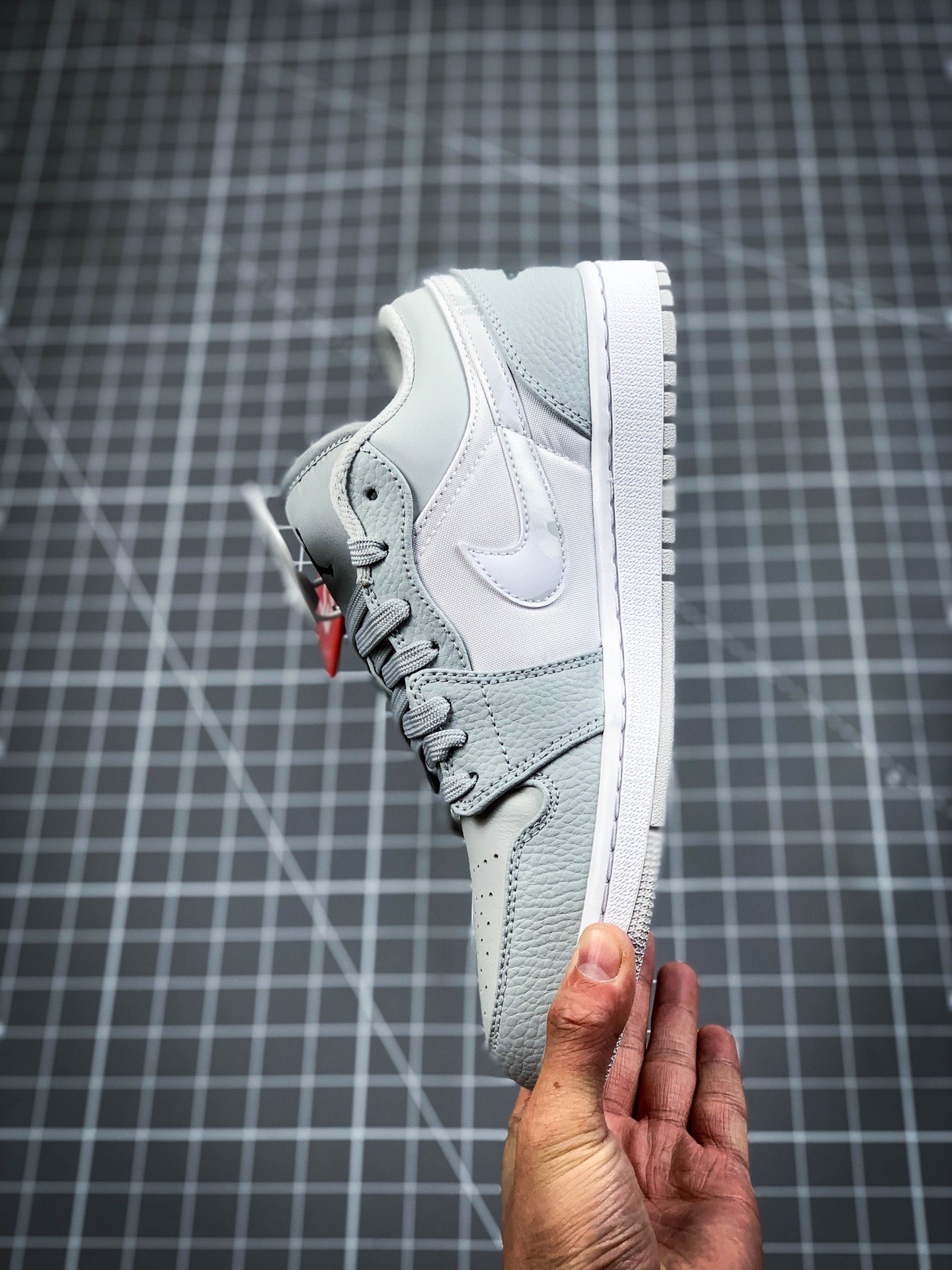 Air Jordan 1 Low White/Sky Grey-Football Grey 15