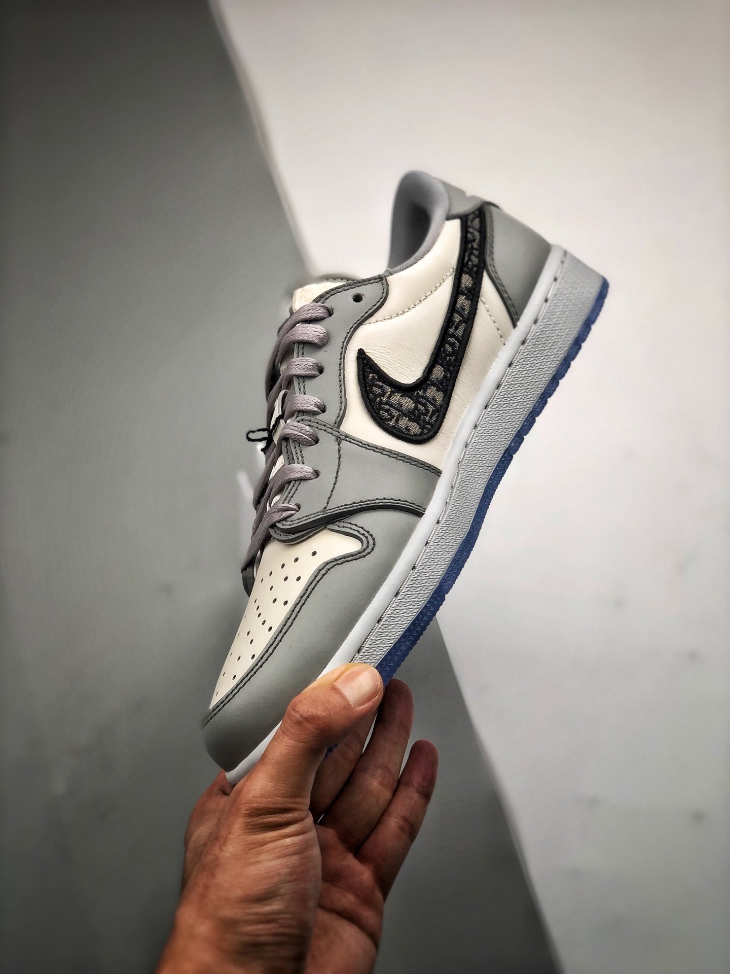 Di*Or X Air Jordan 1 Low Grey/White-Black 7