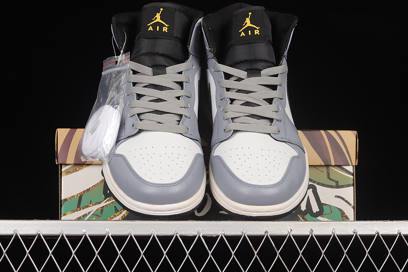 Air Jordan 1 Mid Grey/White/Black 9