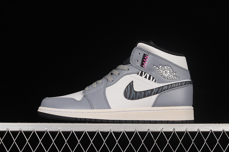 Air Jordan 1 Mid Grey/White/Black 21