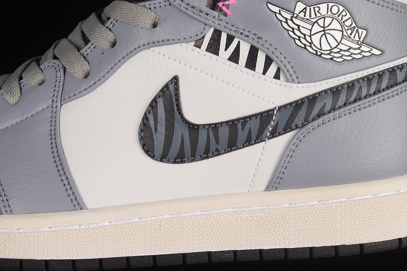 Air Jordan 1 Mid Grey/White/Black 31