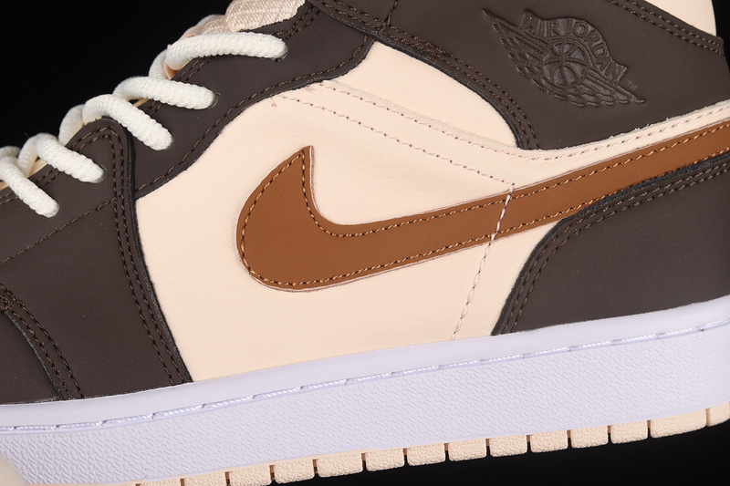 Air Jordan 1 Mid Cream/Dark Chocolate-Brown 11