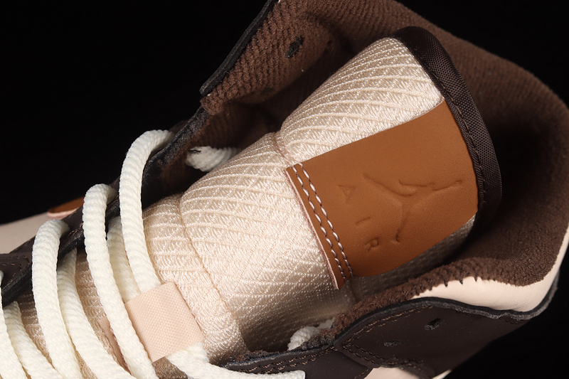 Air Jordan 1 Mid Cream/Dark Chocolate-Brown 29