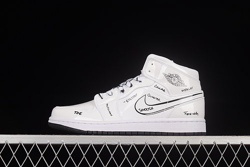 Air Jordan 1 Mid Gs White/Black/White 23