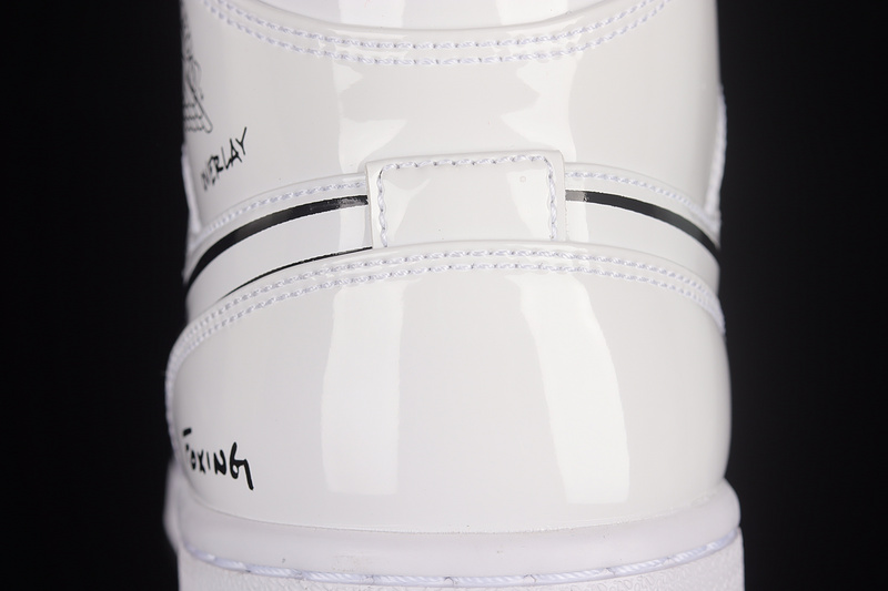 Air Jordan 1 Mid Gs White/Black/White 25