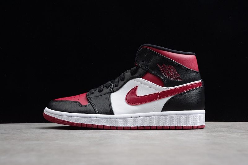 Air Jordan 1 Mid Bred Toe Black/Red/White 5