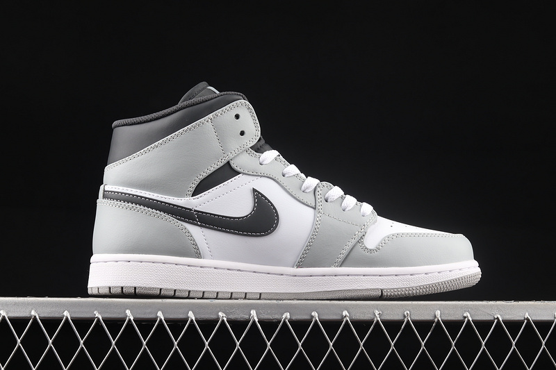 Air Jordan 1 Mid Light Smoke Grey/White/Anthracite 3