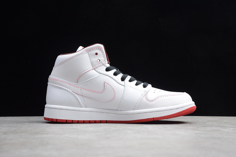 Gz Air Jordan 1 Mid White/Gym Red-Black 3