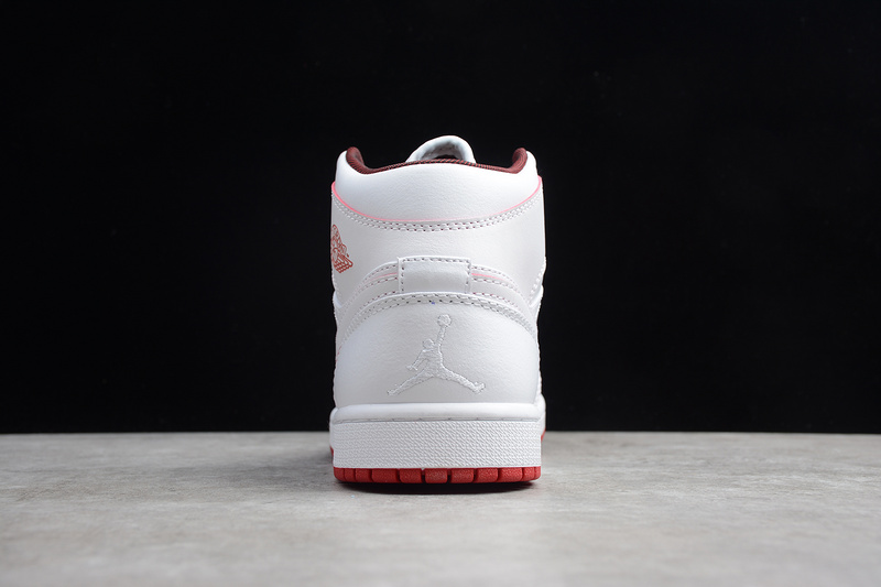 Gz Air Jordan 1 Mid White/Gym Red-Black 5