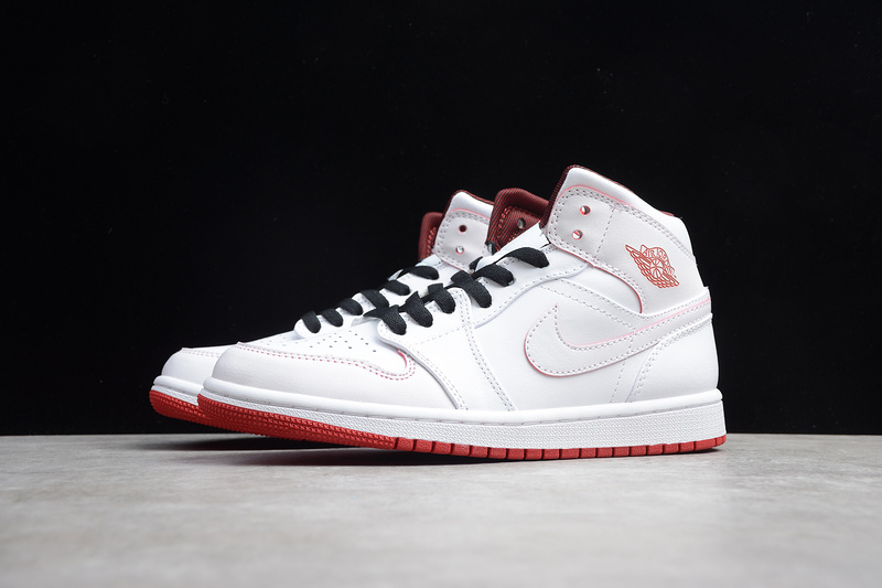 Gz Air Jordan 1 Mid White/Gym Red-Black 21