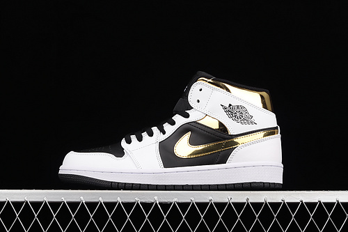 Air Jordan 1 Mid Se White/Black/Gold 17