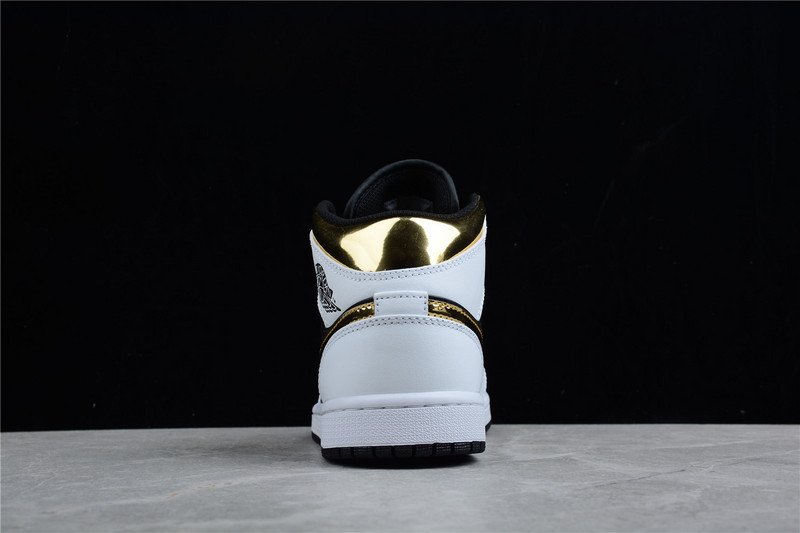 Air Jordan 1 Mid White/Black-Metallic Gold 27