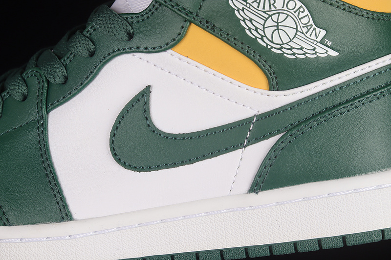 Air Jordan 1 Mid Green/Yellow/White 9