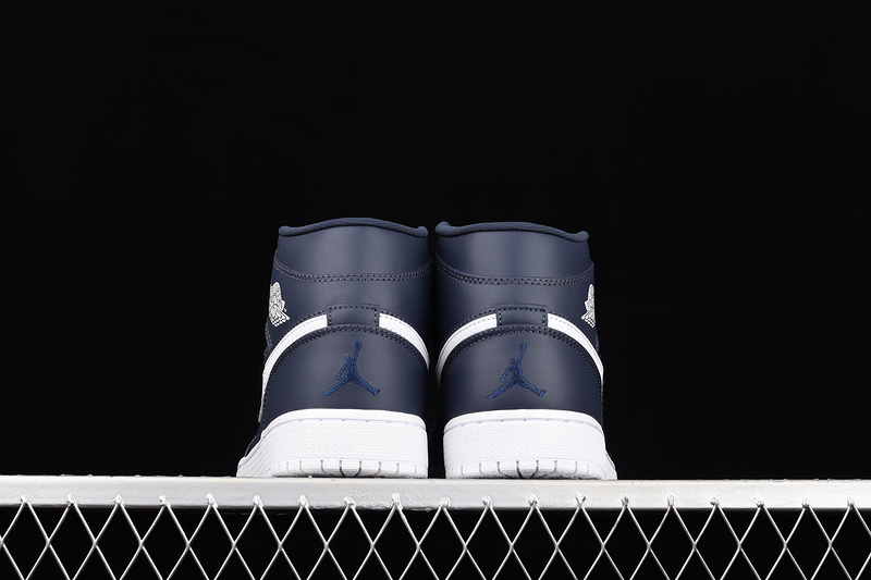 Air Jordan 1 Retro Mid Obsidian/White-White 3