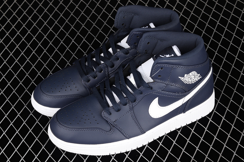 Air Jordan 1 Retro Mid Obsidian/White-White 11