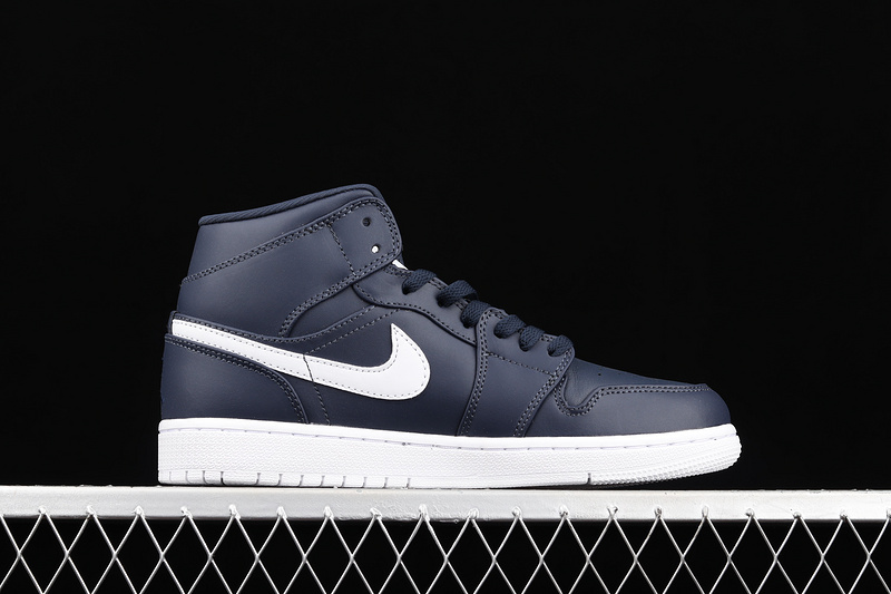 Air Jordan 1 Retro Mid Obsidian/White-White 31