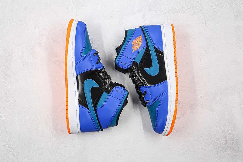 Air Jordan 1 Mid Gs Racer Blue/Green Abyss/Black 13