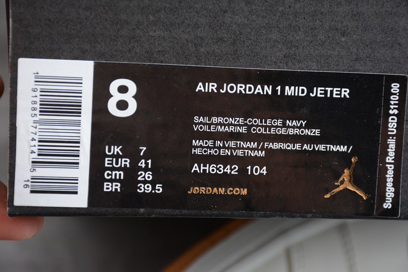 Gz Air Jordan 1 Retro Mid Jeter Bronze/College Navy 23