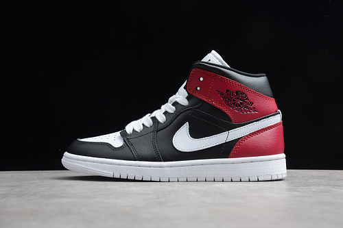 Gz Air Jordan 1 Mid Black/White/Noble Red 3