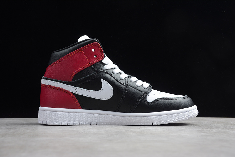 Gz Air Jordan 1 Mid Black/White/Noble Red 15